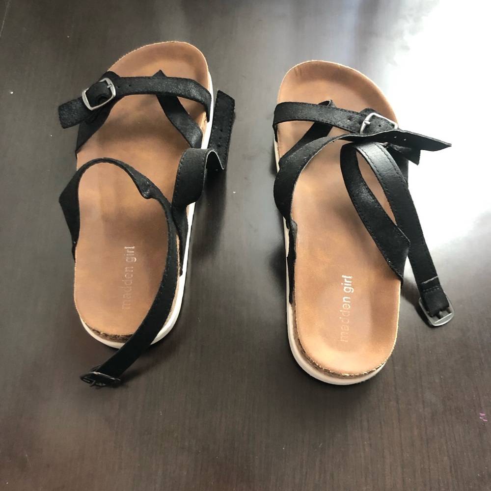 Black madden girl strappy sandals